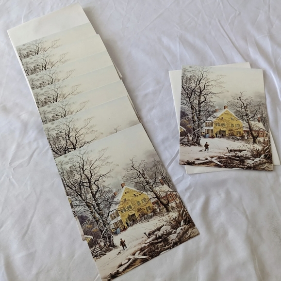 Winter In The Country - A Cold Morning Christmas Cards Set of 8 - NEW - Picture 4 of 8